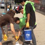 Teaching how to cultivate the soil at a MillionTreesNYC workshop in Queens, NY