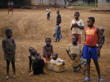 Kids being kids in a neighboring village