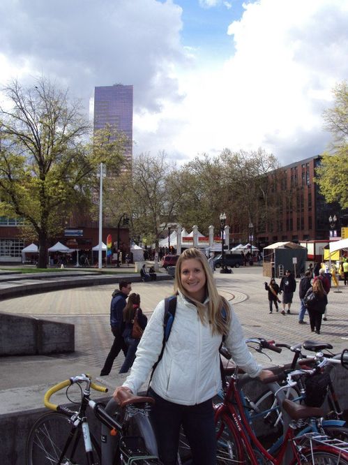 Enjoying downtown Portland, Oregon on a Sunday afternoon.