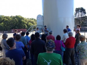 Community members listen to turbine talk