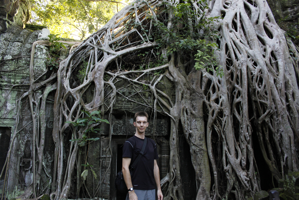Judson visiting Angkor Wat while on UNDP mission in Cambodia