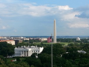 Image: The White House, Washington Monument, and Jefferson Memorial.