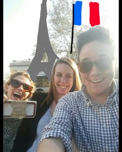 My coworkers and I pretending to be in Paris. 