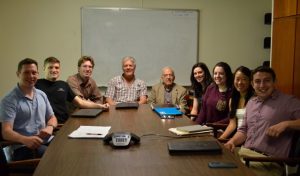 l to r: myself, intern Justin Hannah, Staff Attorney Jordan Gerow, Executive Director Karl Rabago, Dean Emeritus and Founder Richard Ottinger, Staff Attorney Radina Valova, intern Alexandra Cirra, intern Jullee Kim, intern David Solimeno.