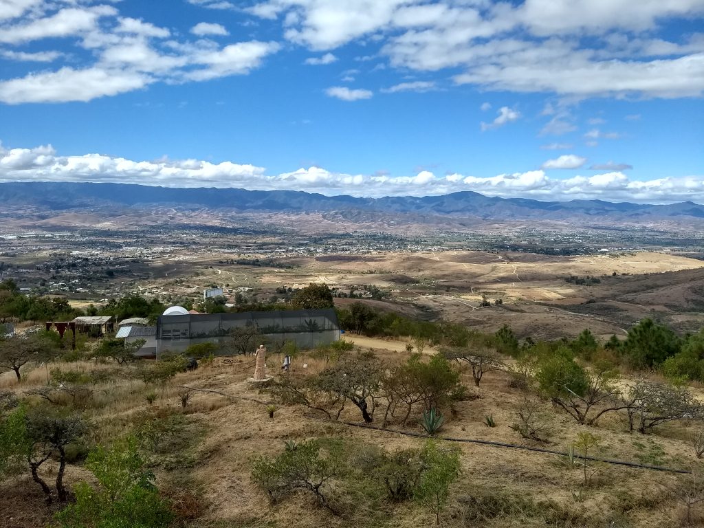 Looking down across La Mesita into the valley