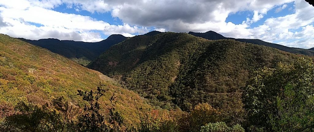 Looking down across La Mesita into the valley